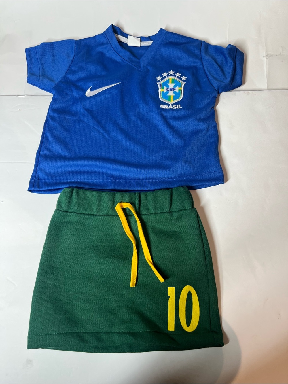 Nike Kids Brazil Blue Top & Green Skirt Matching Set